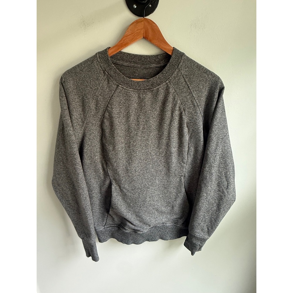 Lululemon Scuba Crewneck Sweatshirt Heathered Grey Pullover Size 6 Activewear